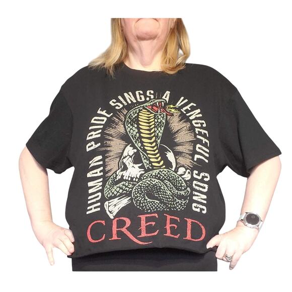 Creed Tops - Creed Size 2X 2024 Tour Shirt Human Pride Sings a Vengeful Song Tour Tee CUTOFF